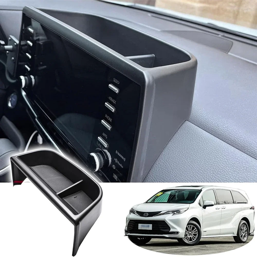 Center Console Dash Storage Tray for Toyota Sienna 2021 2022 2023 2024 Interior Accessories, Dashboard Organizer Behind Screen