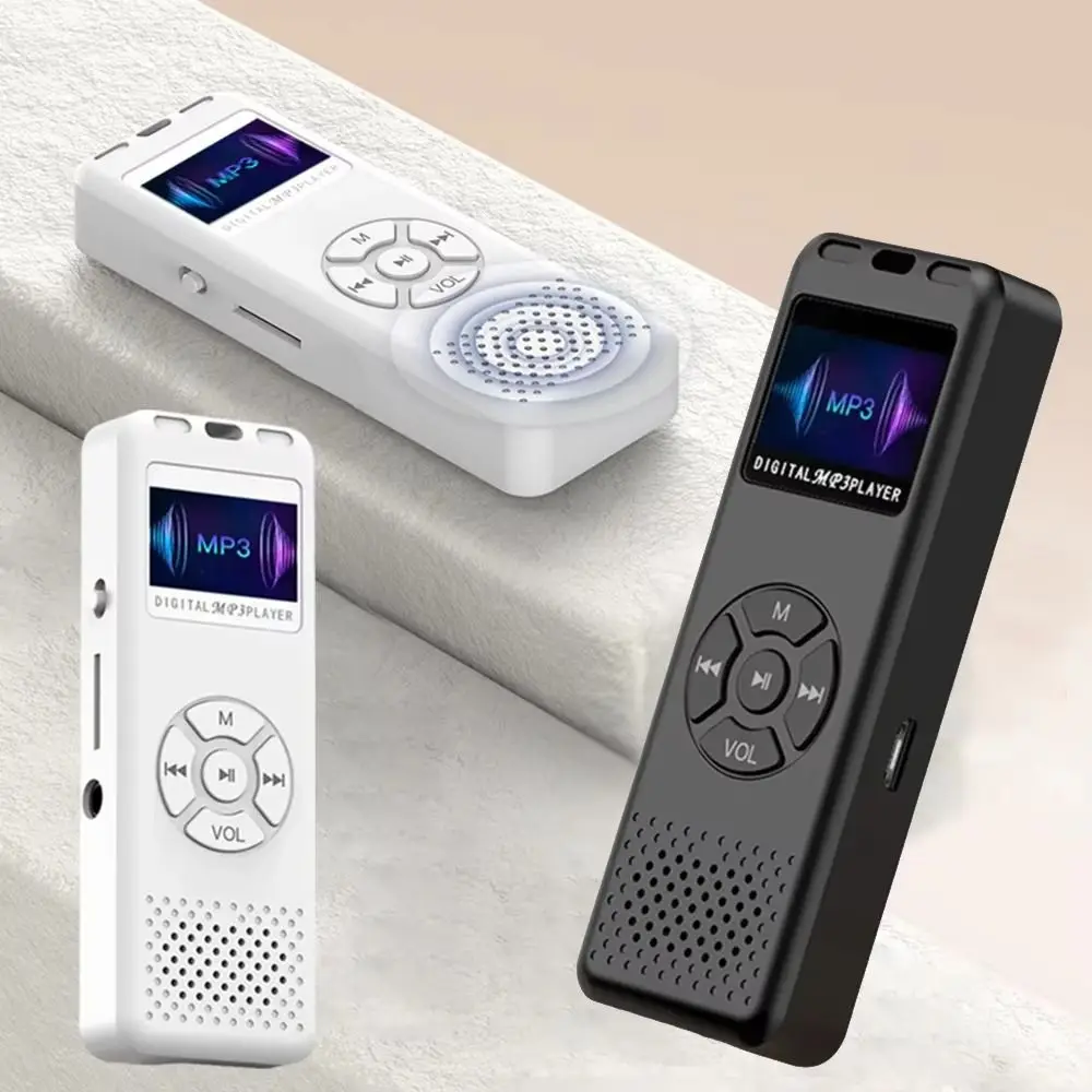 High Capacity Student MP3 Built-in Speaker Long Strip MP3 Music Player Solid Color Simple Mini Music Player Learning Sports