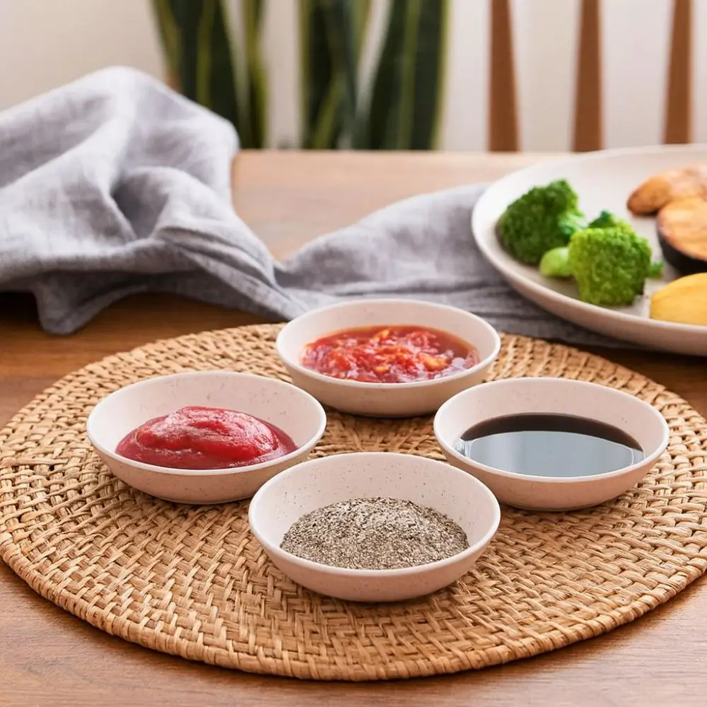 Biodegradable Disposable Sauce Bowls Round Thickening Food Containers Multifunctional Anti Fall Sushi Dipping Sauce Dish