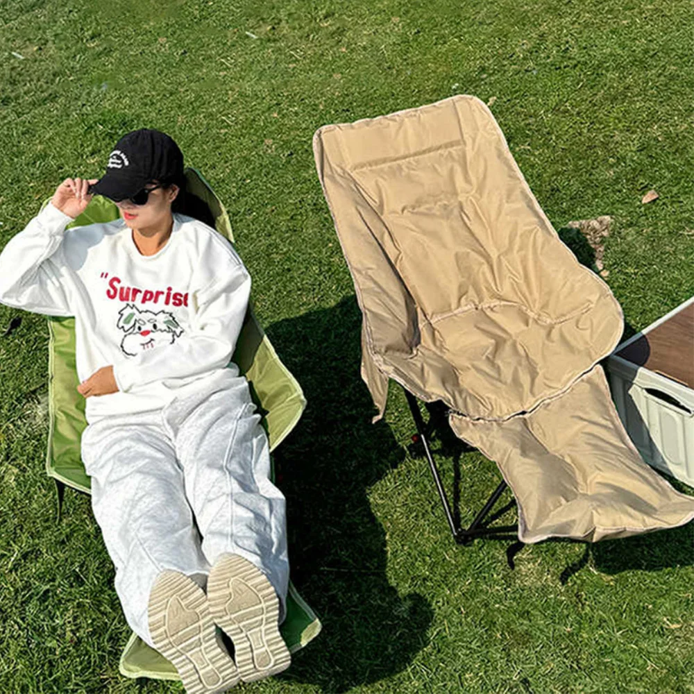 كرسي للاستلقاء في الهواء الطلق، كرسي قمر لاستراحة الغداء في المكتب قابل للطي، مسند ظهر قابل للتعديل بثلاثة أوضاع، كرسي أريكة للتخييم كسول #1