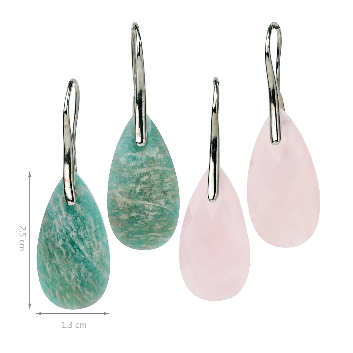 Natural Stone Rose Quartz Amazonite Stone Tangent Plane Water Drop Earrings Boho Women’s Exquisite Birthday Party Jewelry Gifts