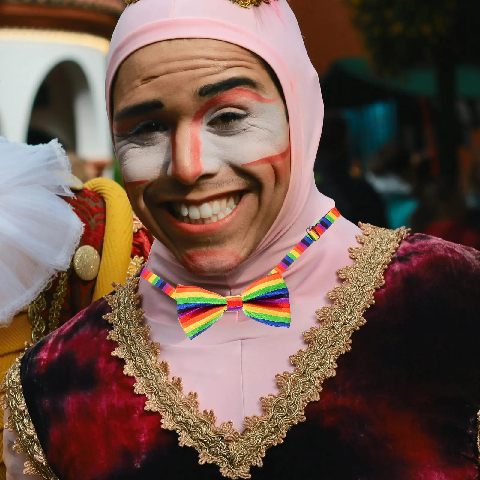 

Набор из 3 готовых галстуков-бабочек с радужными полосками, регулируемые, для костюмированных вечеринок, фестивалей, аксессуары для женщин и мужчин, реквизит для фотосессий, декор