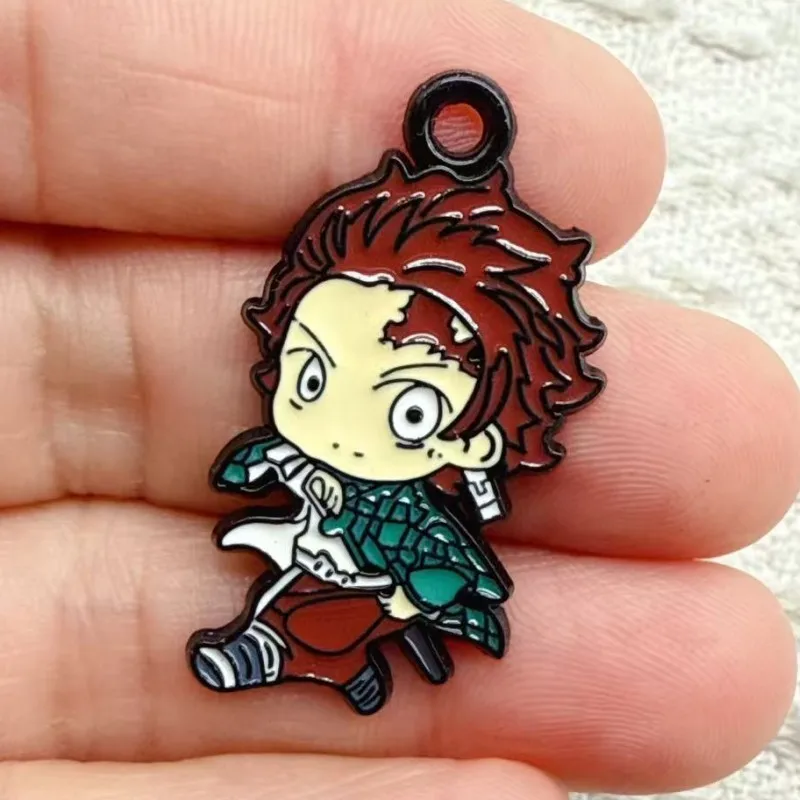 10/20/30Pcs Demon Slayer Kimetsu No Yaiba Blade of Ghost DIY Keychain Metal Handmade Alloy Key Chain Cute Keyring Gift for Fans view 2