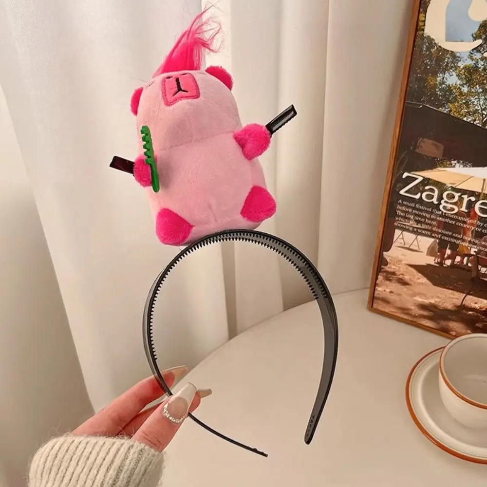 Hairstyle Fixing Tool Capybara Hair Band Headdress Wash Face Hair Headband Plush Taking Photos Headwear Ornament Women Men