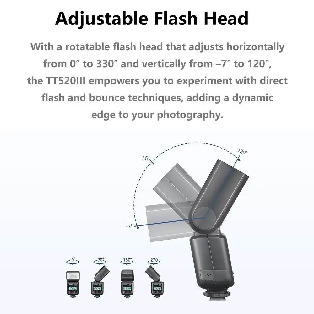 Вспышка для камеры Godox TT520II со встроенным беспроводным сигналом 433 МГц для цифровых зеркальных камер Canon Nikon Pentax Olympus s