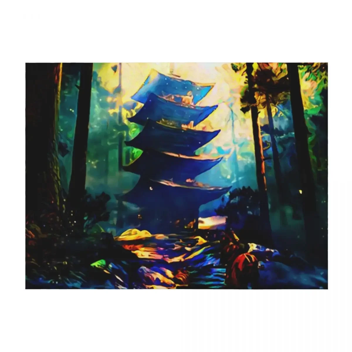 

Tsushima Shrine Throw Blanket Thermals For Travel Flannel Large decorative Blankets
