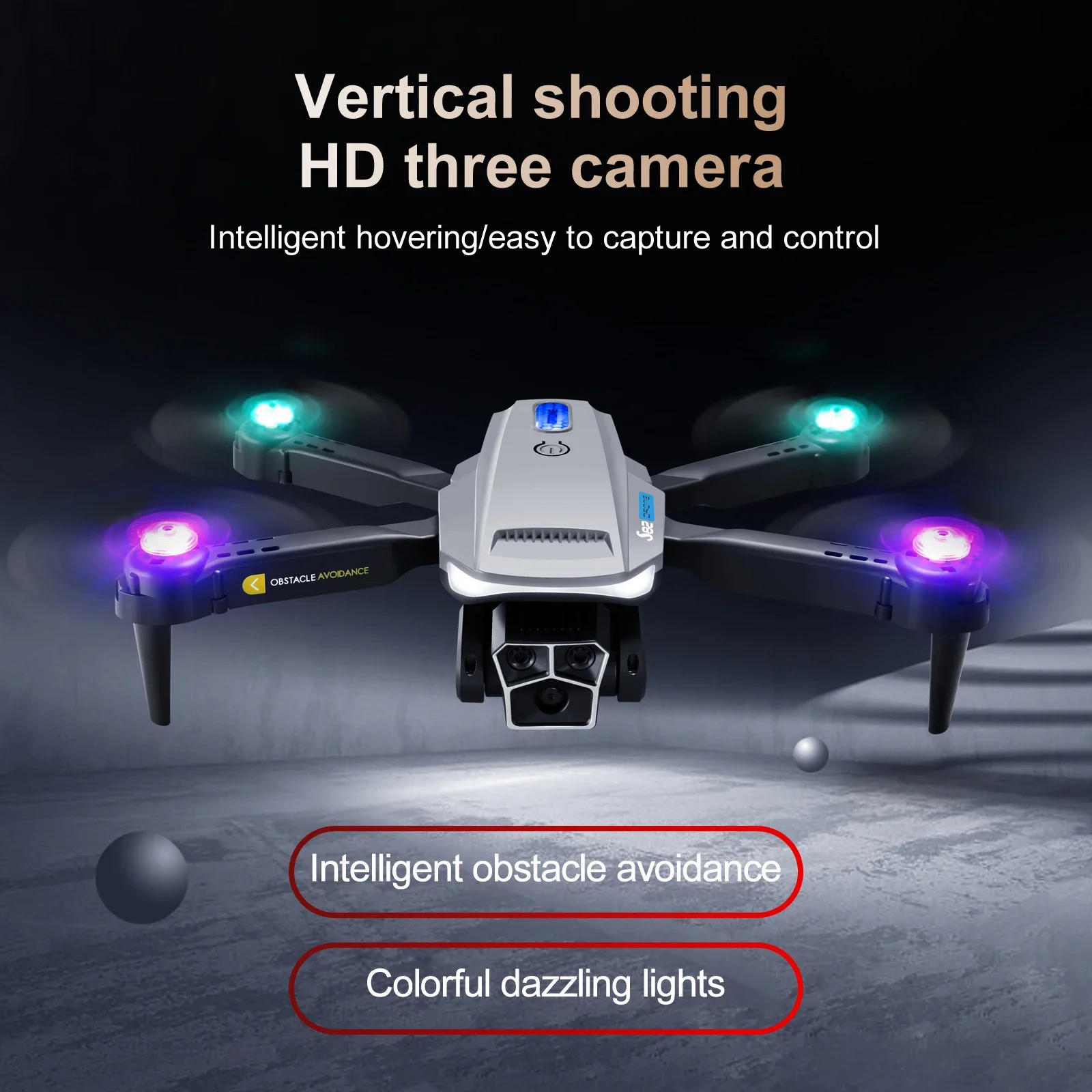 

S82 Remote Control Drone 4K HD Triple Camera Aerial Photography Optical Flow Helicopter Obstacle Avoidance Remote Control Toy