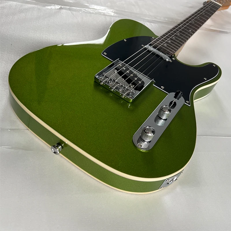 Unbranded Glossy Green Silver Sparkle Electric Guitar, Double Binding, Maple Neck & Solid Wood Body, Shipped from US Warehouse, Free Shipping, Promotion