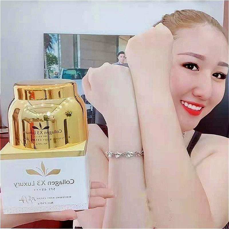 

250g Kem Trang Da Body Collagen X3 Luxury Whitening, Fade Stretch Marks Moisturizing Brighter, Delicate and Smoother Skin