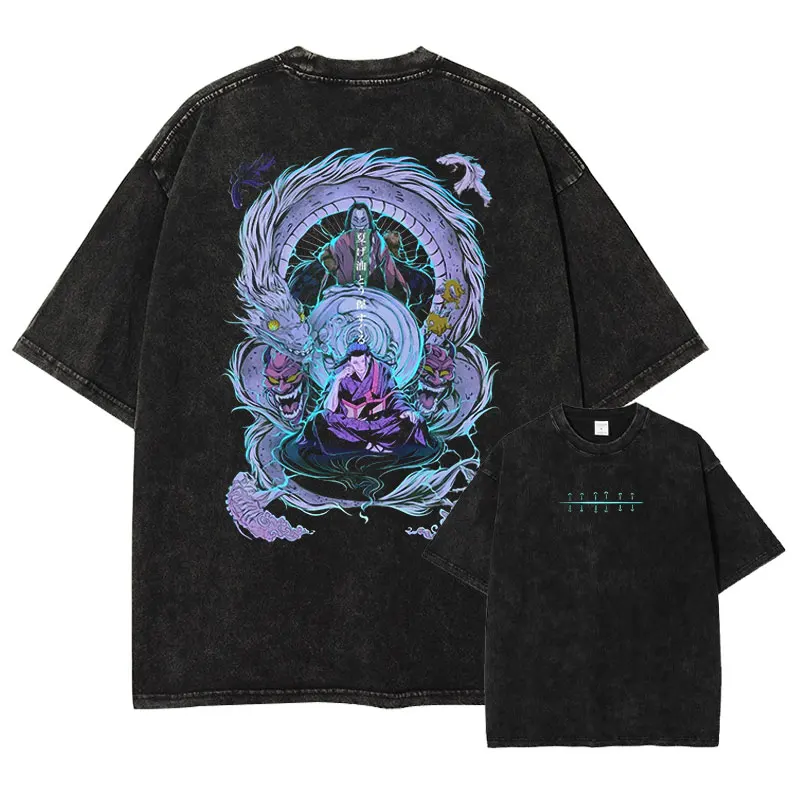 Neues Anime Jujutsu Kaisen Gojo Satoru Geto Suguru bedrucktes T-Shirt für Herren und Damen, gewaschenes T-Shirt, hochwertiges Vintage-T-Shirt