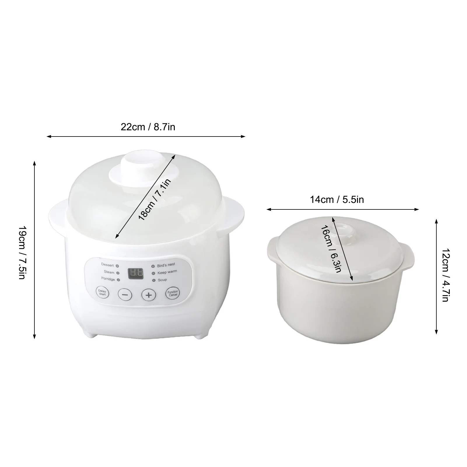 Electric Porridge Soup Pot 200W Mini Ceramic Stew Cooker 1L Capacity Electric Slow Cooker Porridge Soup Pot Automatic Power Off