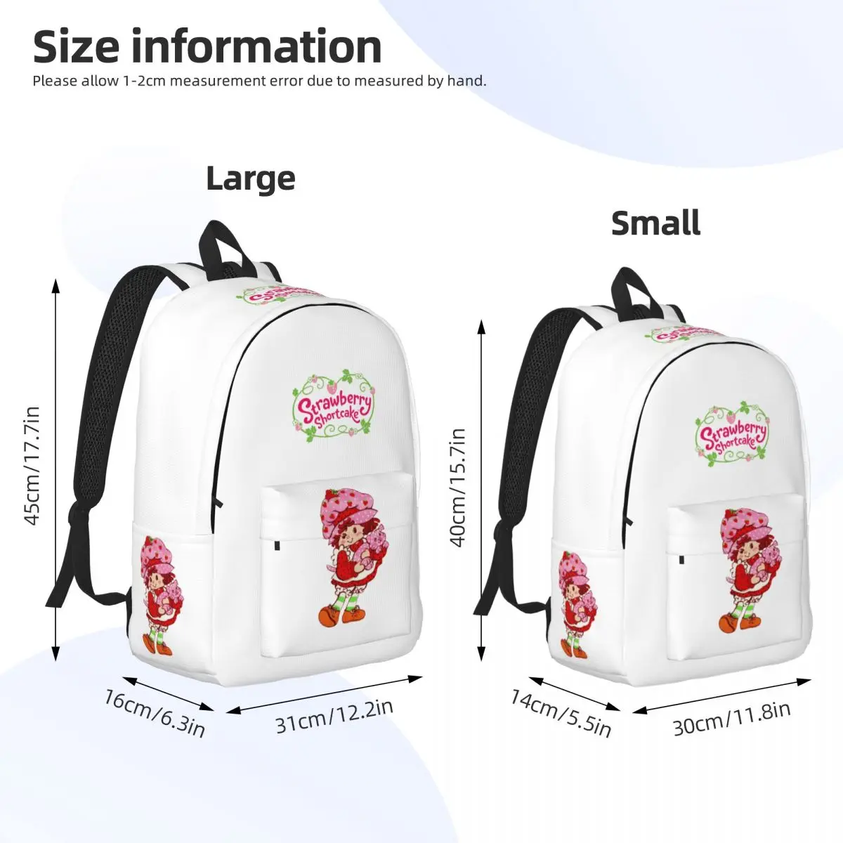 Strawberry Cake Backpack for Men Women Teenage Student Hiking Travel Daypack College Canvas Bags Gift