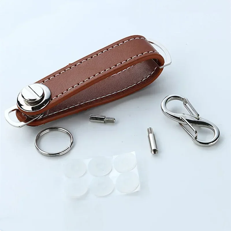 Car Key Pouch Bag Case Wallet Holder Chain Key Wallet Ring Collector Housekeeper Pocket Key Organizer Smart Leather Keychain