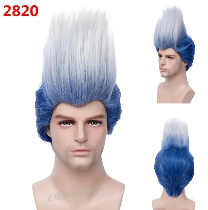 Anime 3 Hades Cosplay Wig Short Gradient Heat Resistant  Hair Halloween Party Role Play Costume Wigs