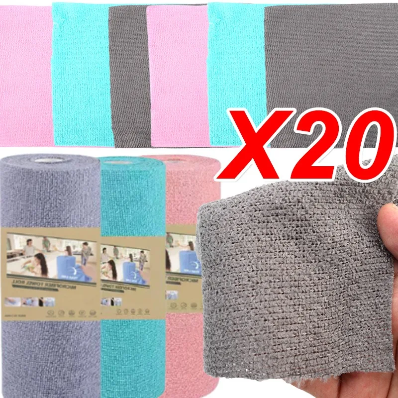 1 rollo/20 piezas 20x20cm toallita de microfibra para coche toalla de mano de limpieza de microfibra toallitas de limpieza reutilizables herramienta de limpieza de asiento de ventana de neumático