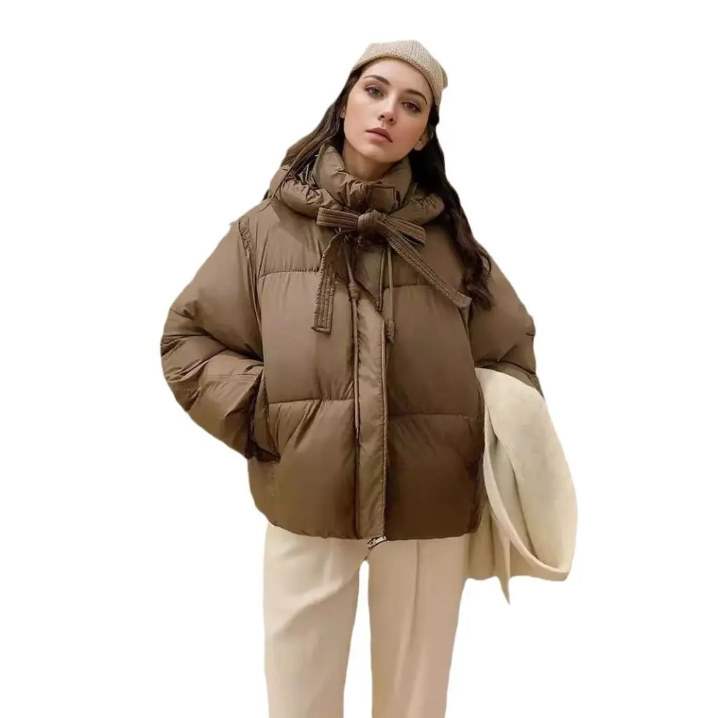

Women's Korean-style Hooded Cotton-padded Jacket Short Winter Coat Solid Color High-grade Bread Coat
