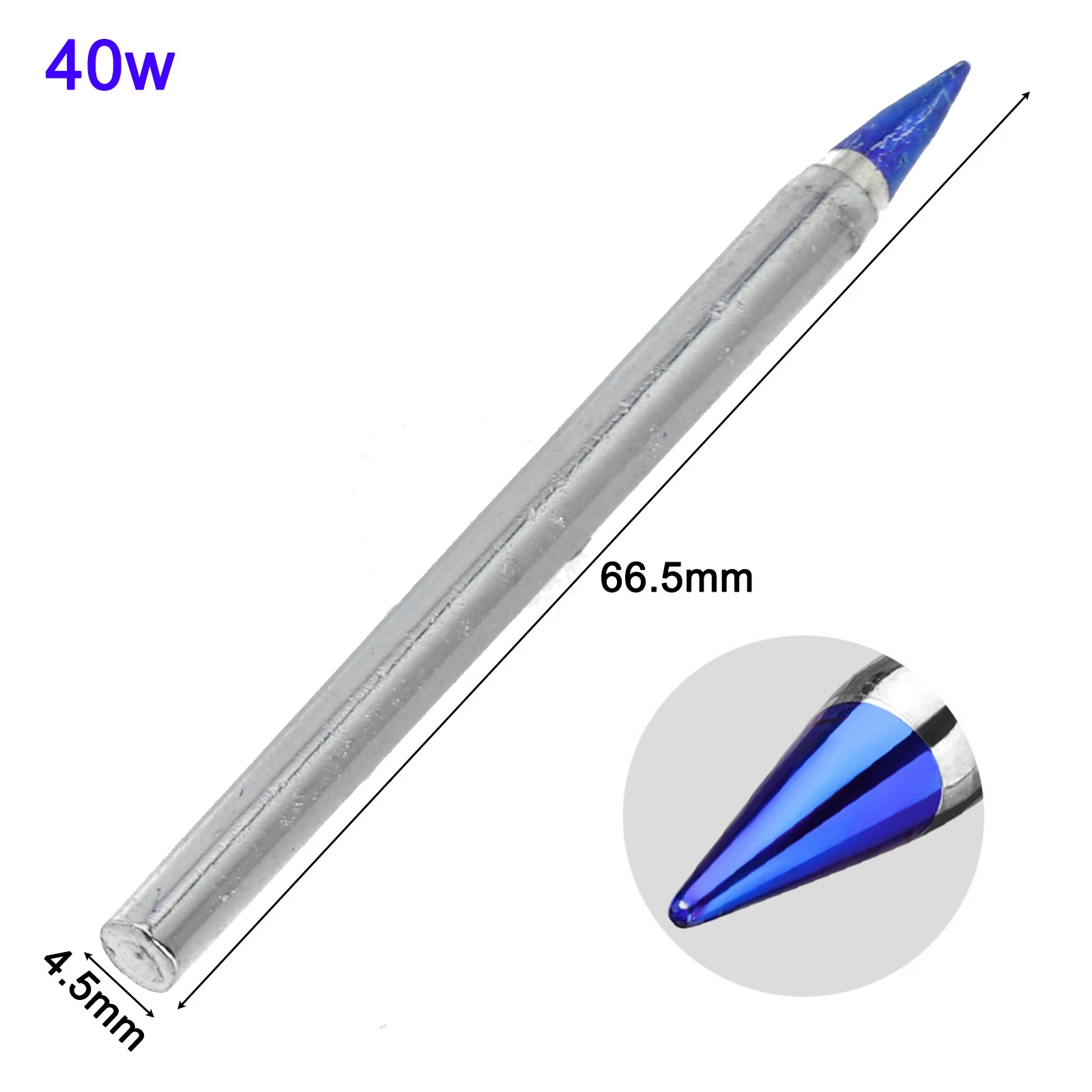 1Pc 30-150W Replacement Soldering  Iron Tip Lead-Free Solder Tip Blue Pointed  Welding Tips External Heat 30/40/60/80/100/150W