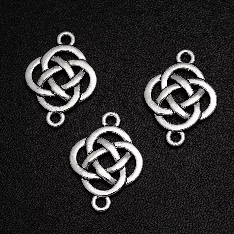 10pcs/Lots 18x25mm Vintage Witch Knot Charms Celtic Connector Pendants For DIY Jewelry Making Findings Supplies Accessories