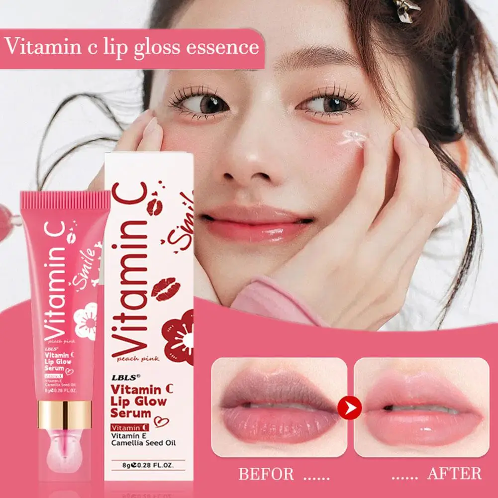 8g Vitamin C Lip Serum Deep Hydrating Moisturizing Fade Lip Lines Improve Dull Lips Smooth Lip Essence Gel Lip Gloss Lip Oil