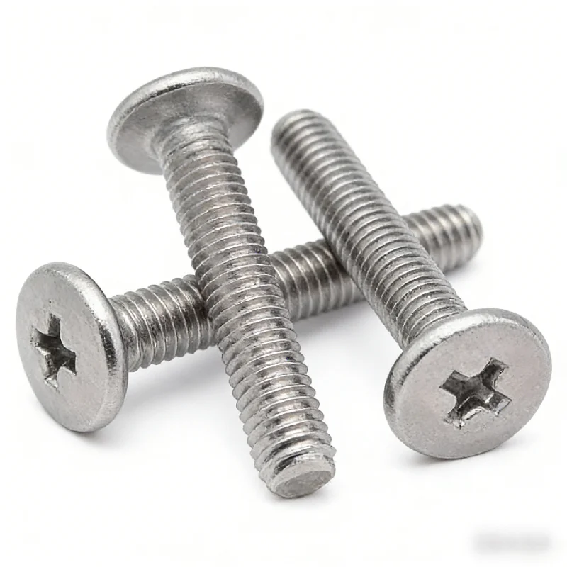 100-10pcs CM M1.4 M1.6 M2 M2.5 M3 M4 M5 M6 A2 304 Stainless Steel Cross Phillips Ultra Thin Super Low Flat Wafer Head Screw Bolt
