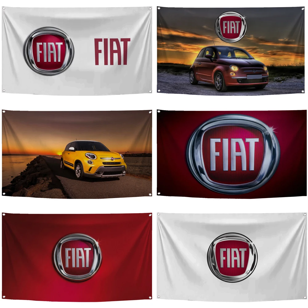 

60x90cm 90x150 FIAT Flag Polyester Digital Printed Banner For Car Club Tapestry curtain