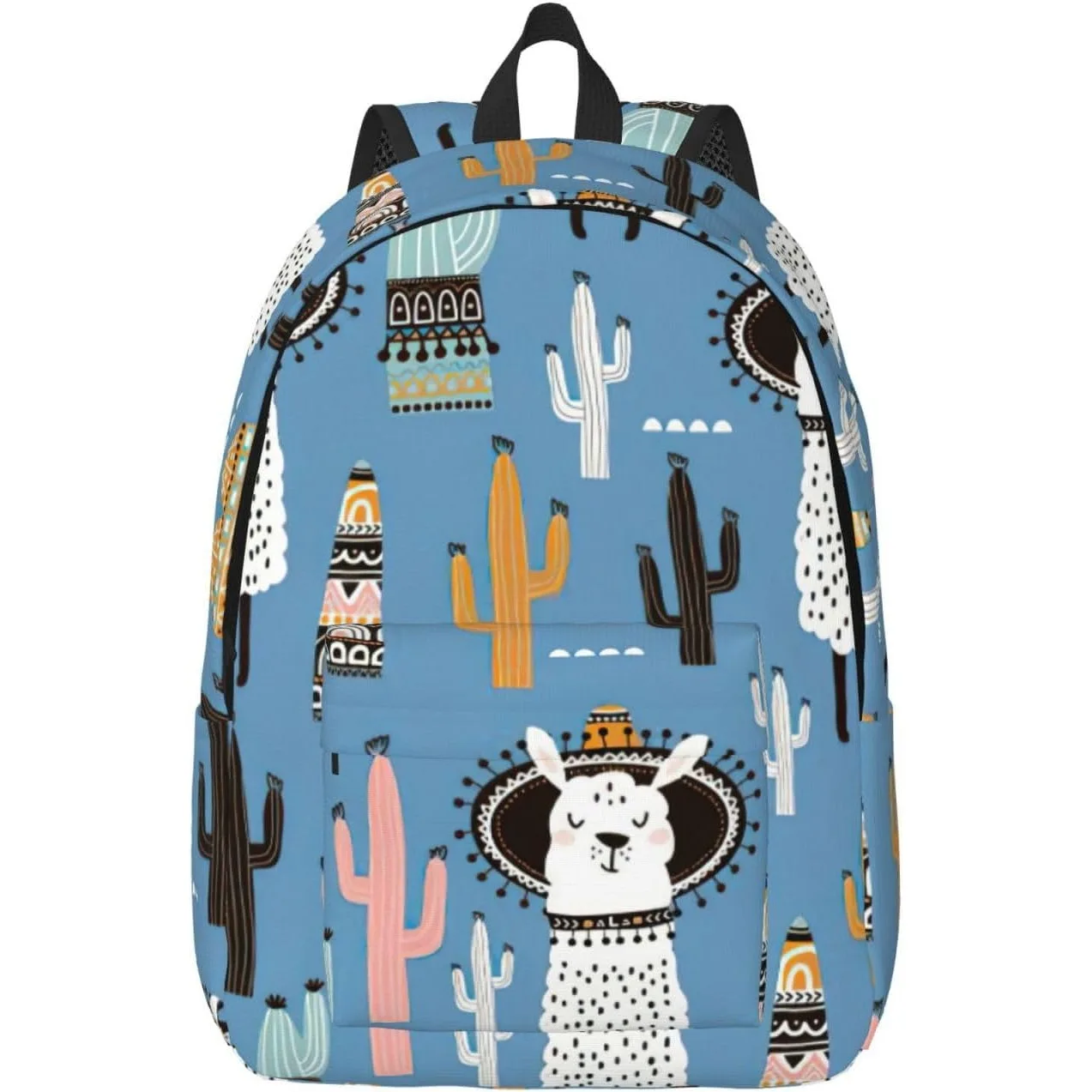 

Casual Llama Cactus Desert Plant Print Canvas Backpack,Casual Stylish,Everyday Use,Travel,Hiking,Work