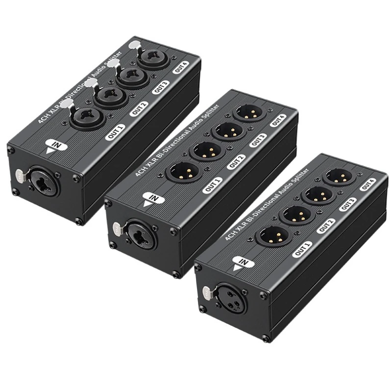 

NEW 1pcs RJ45 CAT5 to 4 Channel 3Pin XLR Audio/DMX over Network Cable Extender for Live Stage,Lighting,Audio Recording Studio