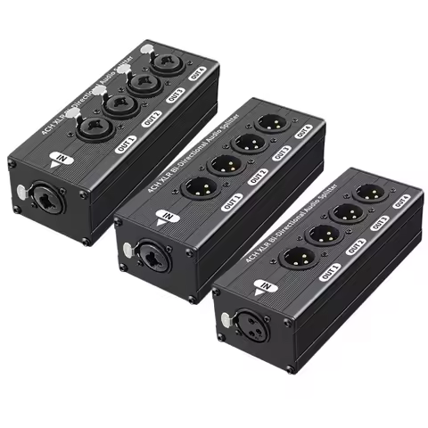 NEW 1pcs RJ45 CAT5 to 4 Channel 3Pin XLR Audio/DMX over Network Cable Extender for Live Stage,Lighting,Audio Recording Studio