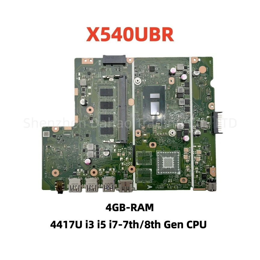 Placa base X540UBR para Asus X540UA X540UB X540UV X500UB X540UAR, placa base para ordenador portátil con 4417U i3-7020U i3-8130U 4GB-RAM UMA DDR4