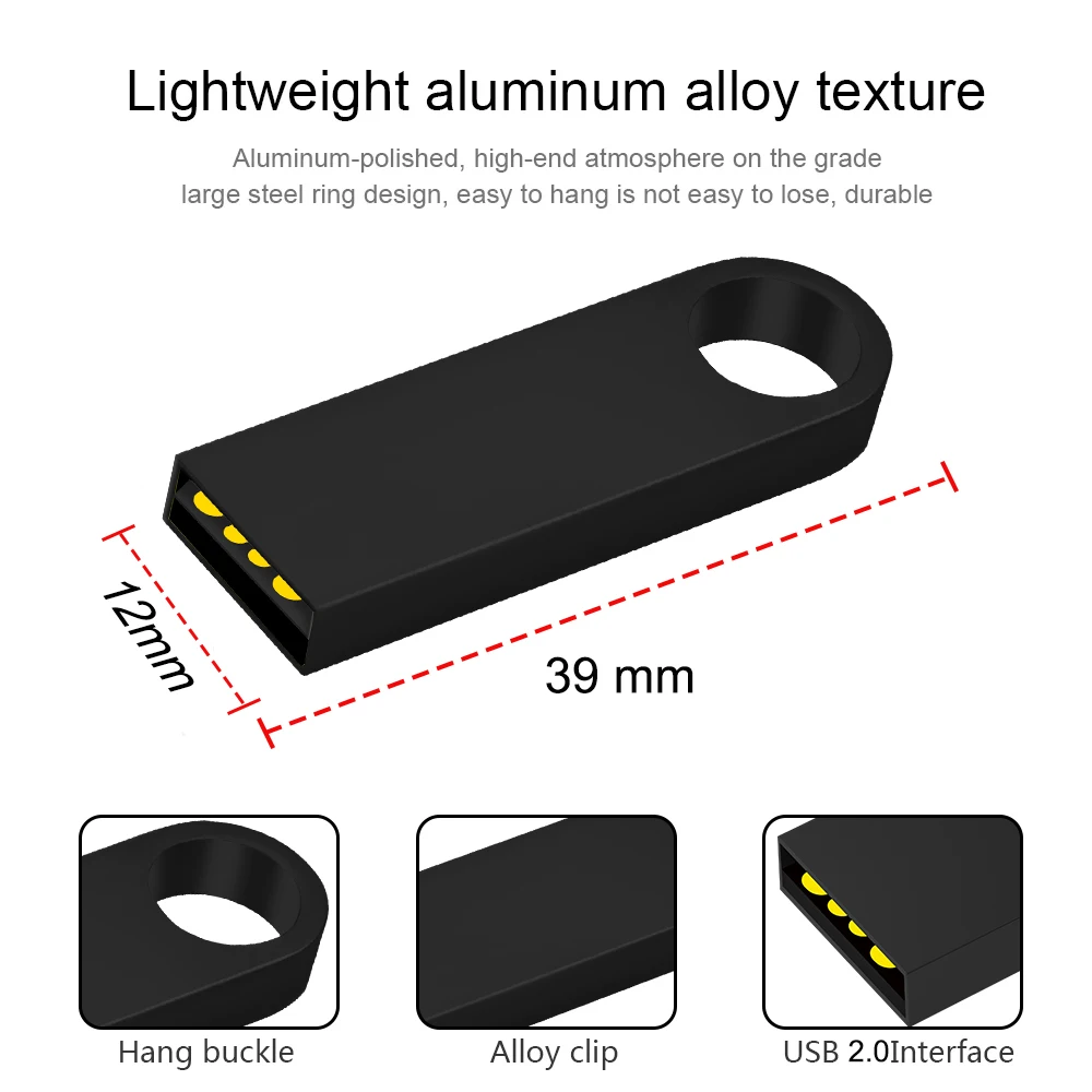 100PCS Metal USB 2.0 Flash Drives 1GB 2GB 4GB Pendrive 8GB 16GB Pen Drive 32GB 64GB Memory USB Sticks 128M 256M Free Custom LOGO