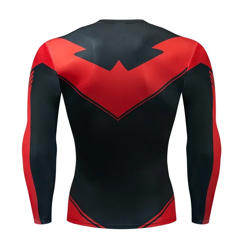 Kompressions-T-Shirts Sportbekleidung Gym Rash Guard Boxtraining Sport-Oberteile 3D Nightwing Herren T-Shirt Lauf-Schnelltrocknende Hemden Herren – Detail 19