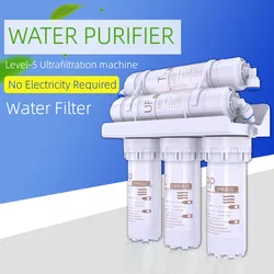 3+2 Water Purifier Filter System 5 Stages Drinking Water Filter System Purification for Kitchen with Filter Cartridge Kit Tap