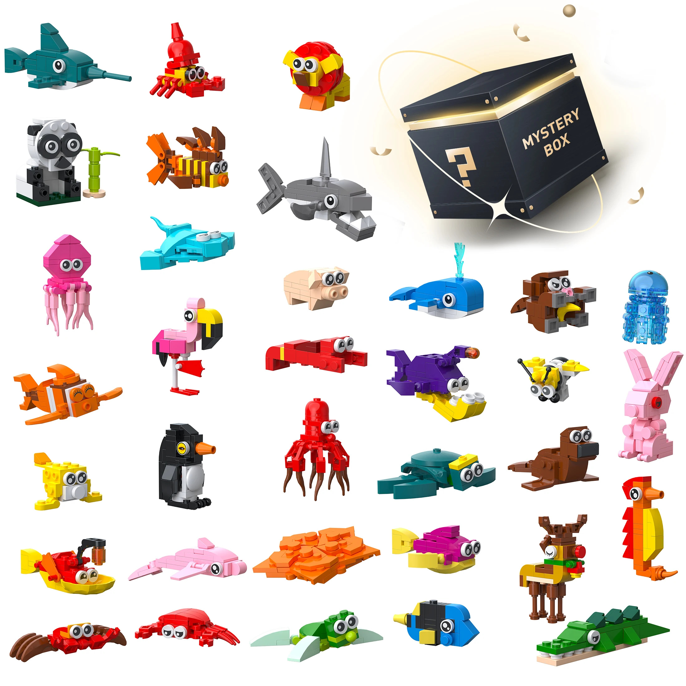 

Animal Blind Box Toys, Desktop Cute Ornaments, a Variety of Different Marine Land Animal Combinations, Gifts for Boys and Girls