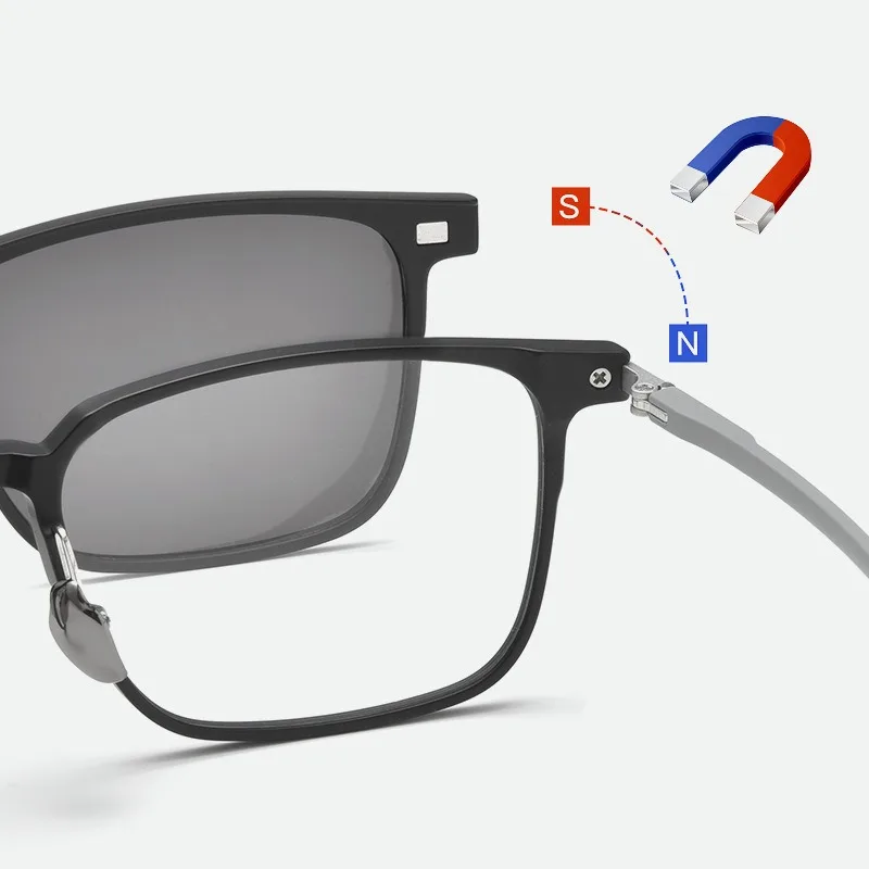 Prescription Glasses and Sunglasses with Magnetic Sun Clip Ons Polarized Night Vision Nearsighted in One Myopia Glasses Magnetic