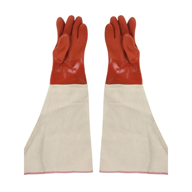 New Thickened Wear‑Resistant Canvas Rubber Sandblasting Gloves Non‑Slip Smooth Surface Accessories For Sandblaster Workshop Use