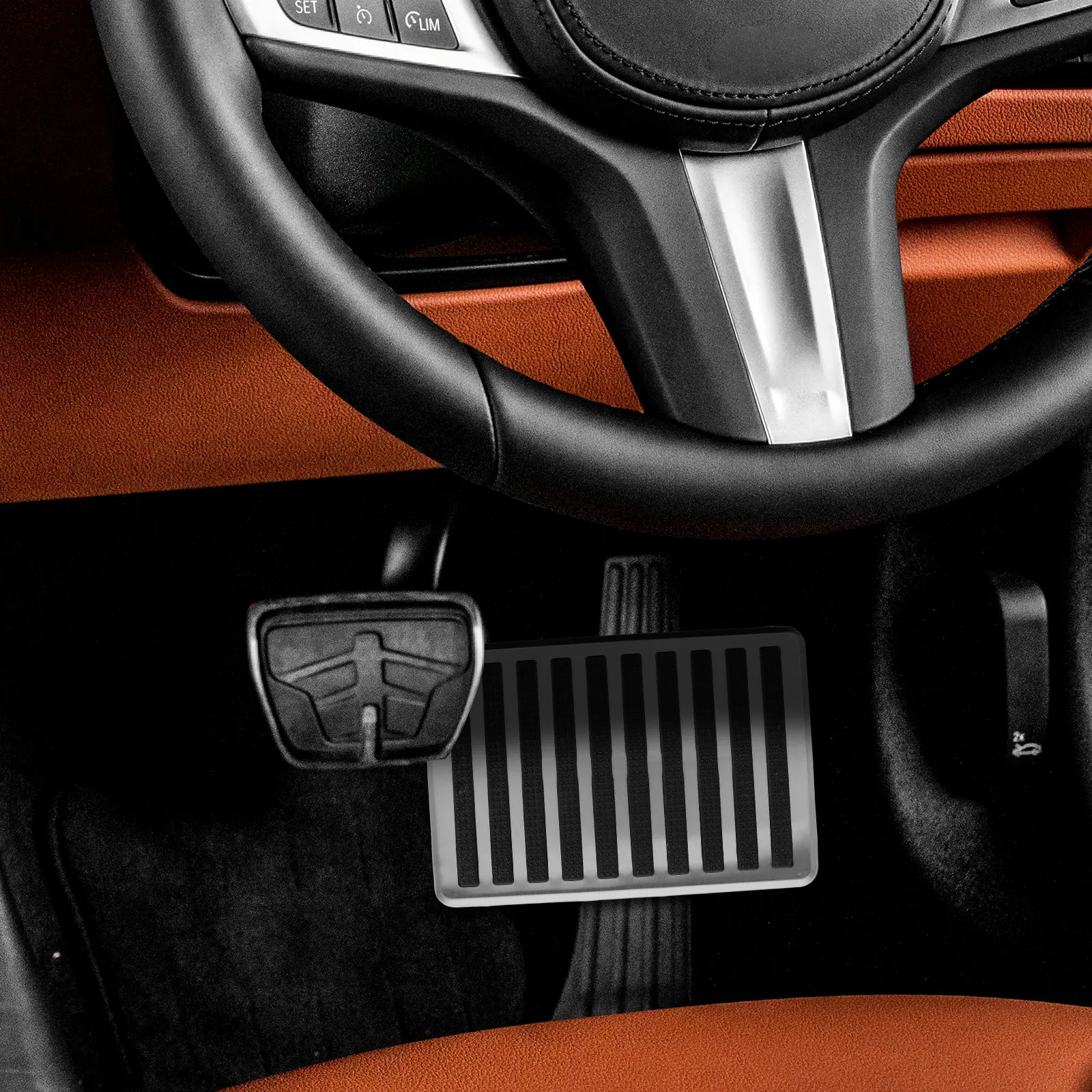 

Car Pedal Pad Pvc Stainless Steel Non-Slip Tread Plate For Floor Mat Brake Clutch Footrest Auto Accessory Vehicle Interior