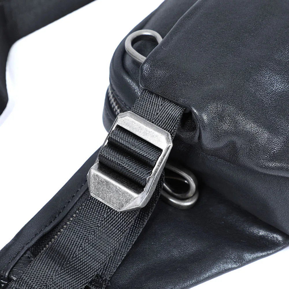 S.WORKER Premium Echtleder Herren-Brusttasche Modische Vollnarbenleder-Umhängetasche für Männer Schultertasche Sling Bag – Detail 17