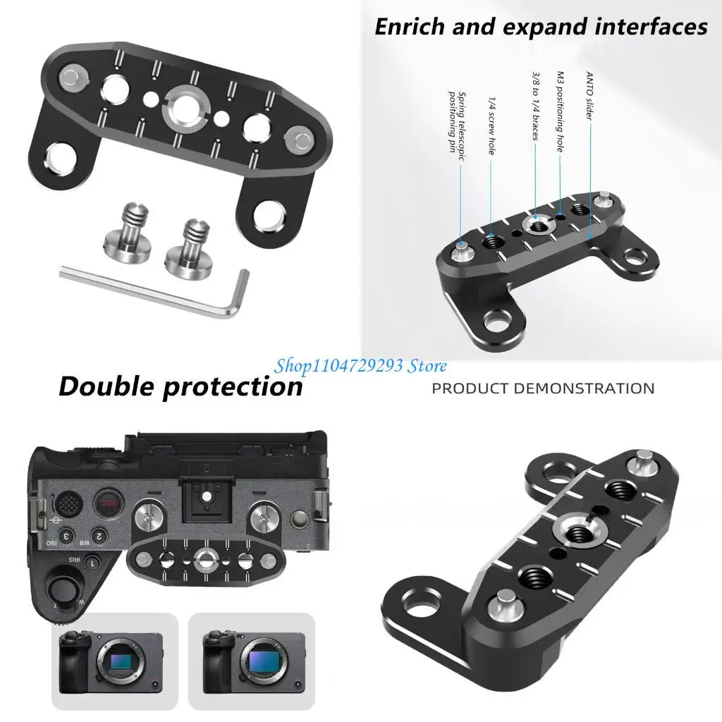 Y2GD Camera Expansion Mounting Plate Aluminum Top Extension Bracket Microphone