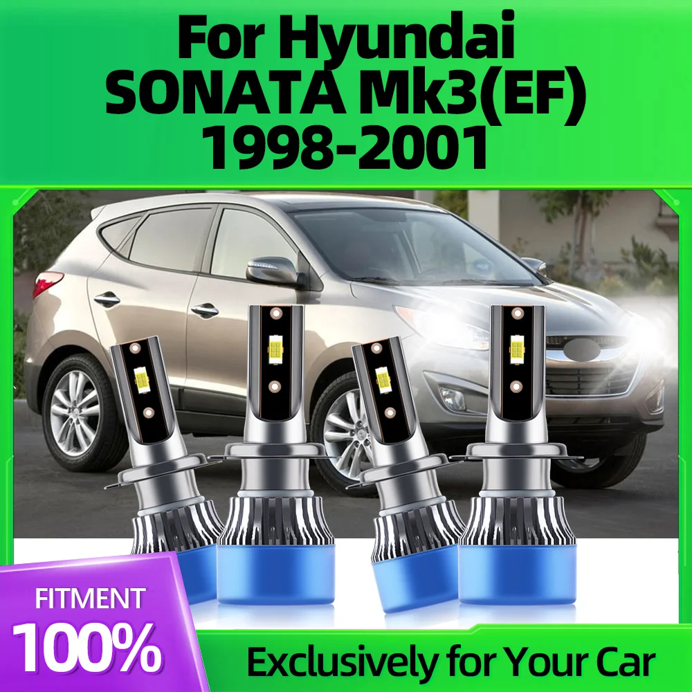 

2/4Pcs Led Headlight H7 Auto Car Lamps 20000LM Plug-N-Play 6000K High Bright For Hyundai SONATA Mk3(EF) 1998 1999 2000 2001