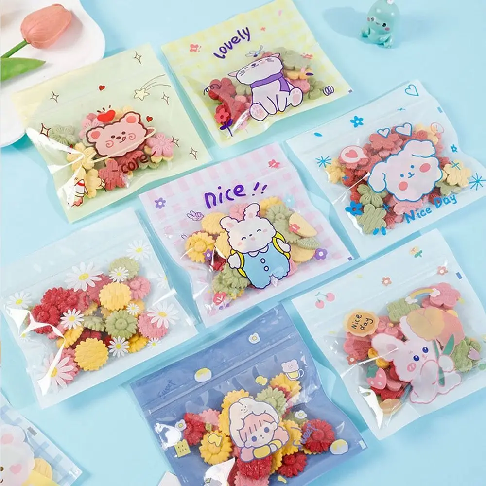 50Pcs Plastic Candy Snack Storage Bags Cute Small Self Sealing Bags Sealed Cartoon Jewelry Gift Packaging Bags Biscuits