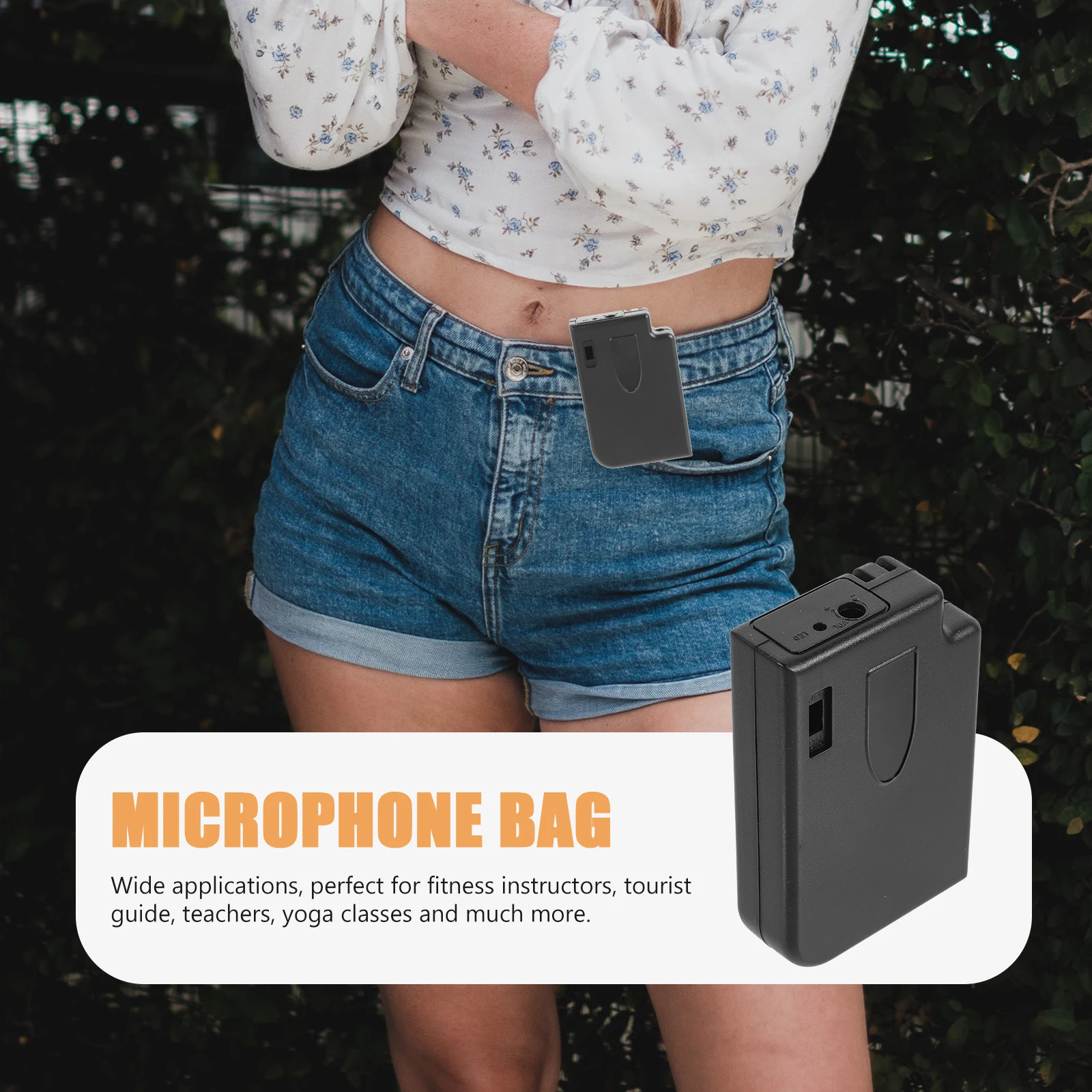 

Mic Belt Portable Durable Adjustable Microphone Carrier for Workout Teacher Wireless Mic Waist Pouch Microphone Bag