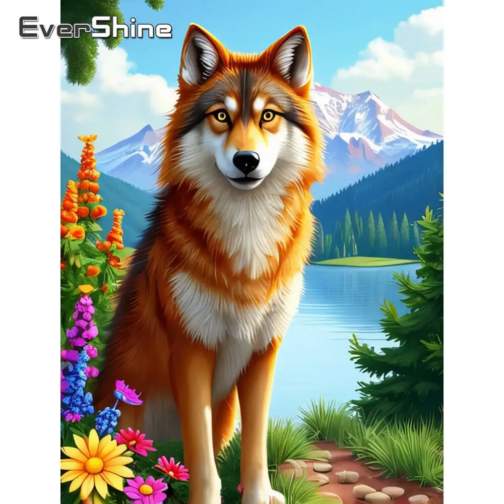 

Evershine Wolf Diamond Mosaic Animal DIY Picture Of Rhinestones Diamond Painting Dog Embroidery Handmade Hobby