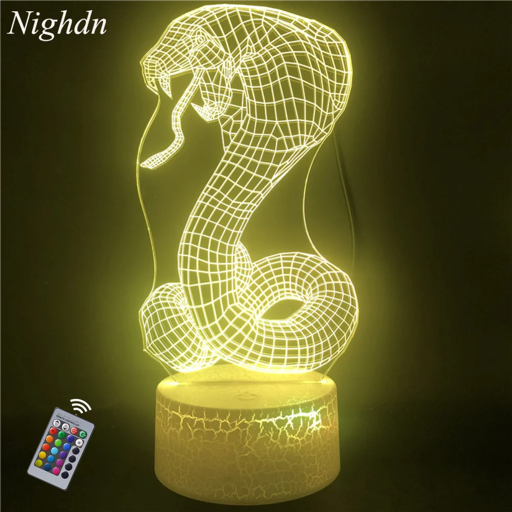 Nighdn Cartoon Schlange Nacht Licht LED USB Touch Acryl 16 Farben Ändern mit Fernbedienung Tisch Lampe Party Atmosphäre Lampen