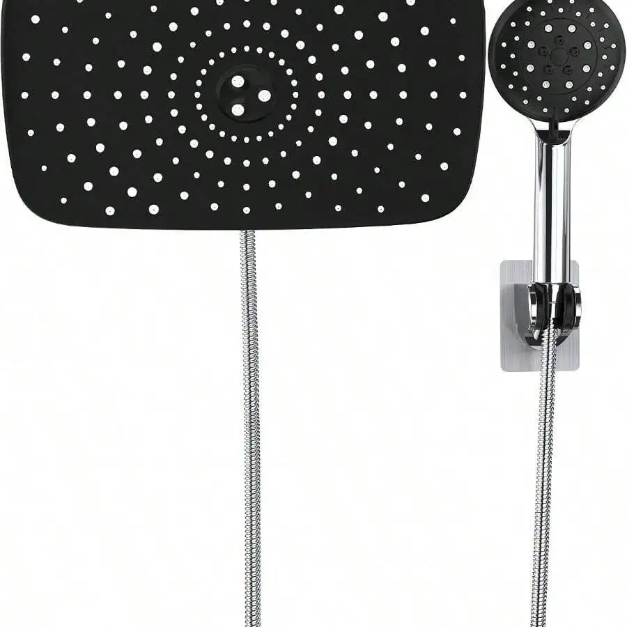 11.8' Rain Shower Head With Handheld,Dual High Pressure Shower Heads | 5-Mode Hand Held Spray With Hose,Wide Detachable Rainfall