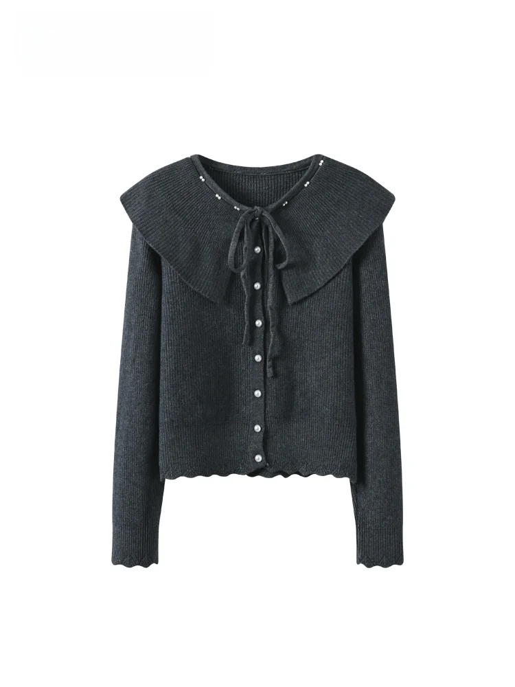 

Chic Oversized Knitwear Long Sve Turn-down Collar Women's Faion Asymmetrical Design Casual Sle Winter Season Ladies Top