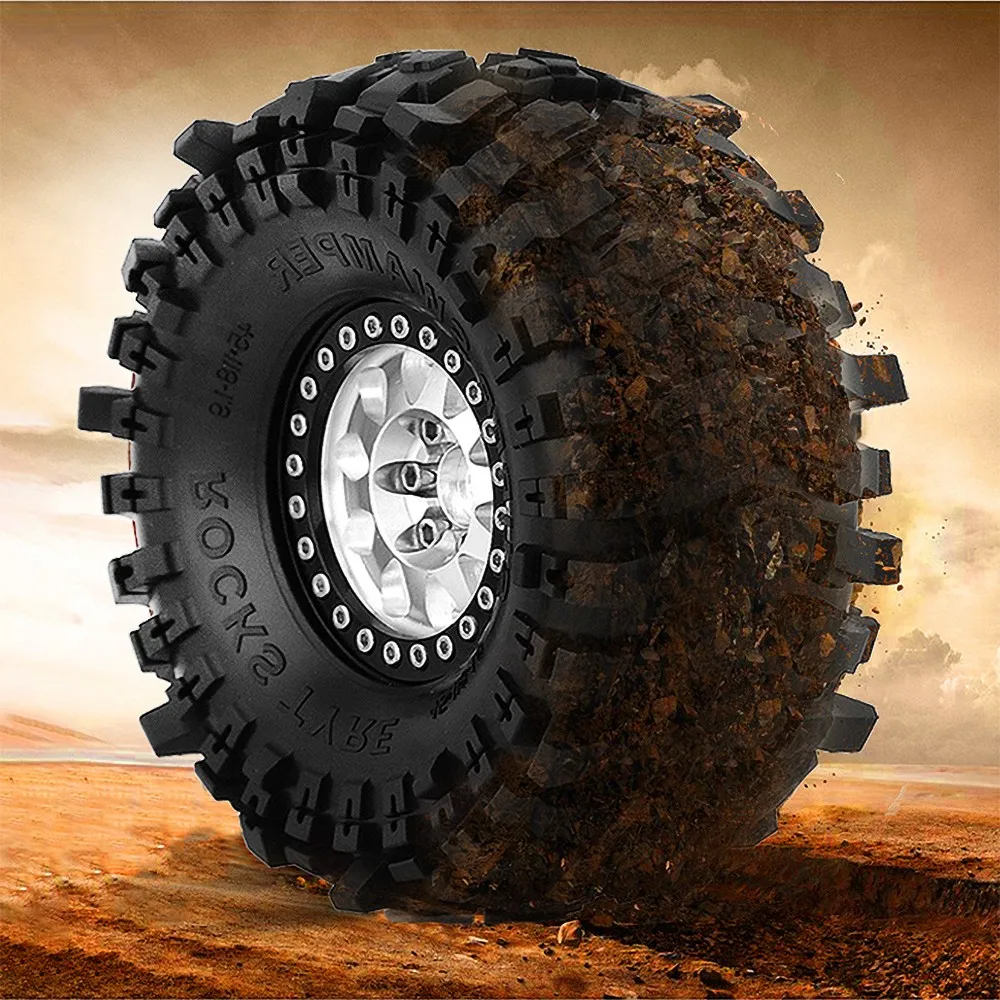 4pcs 1.9 Inch Rubber Tyre 118*45mm For 1/10 Rc Crawler Car Trax Trx4 Axial Scx10 Wraith Scx10 Yikong Rgt Wrangler 1.9 Wheel