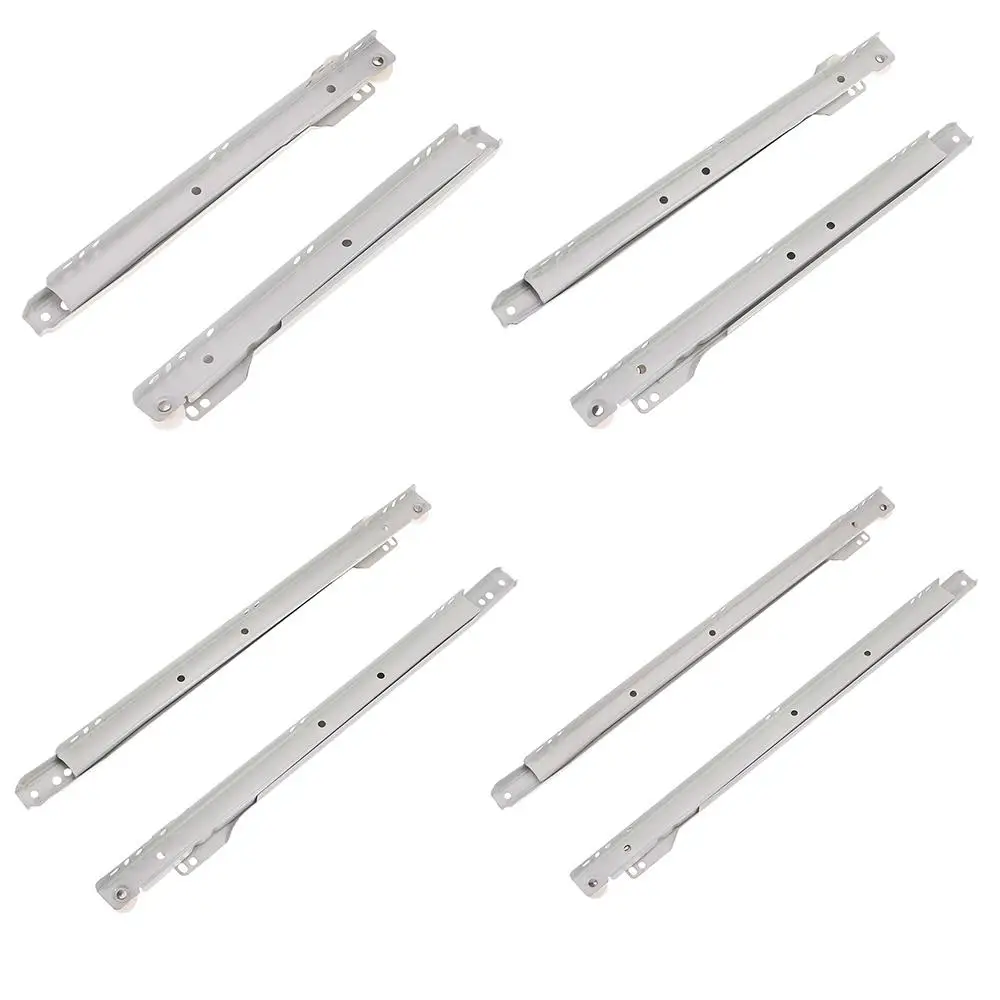 1Pair Durable Pulley Furniture Two Section Two Cabinet Rails Drawer Track Slides Computer Table Chute Cabinets Keyboard Roller