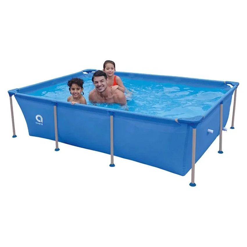 Jilong Avenli Rectangular Steel Frame Above Ground Swimming Pool Complete Set With Filter Pump For Family Backyard Outdoor Use