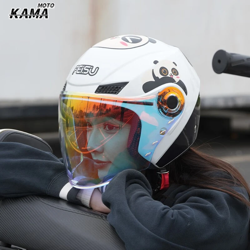 

FEISU Electric Bike Helmet Motorcycle Half Helmet All Season Universal Summer Safety Helmet DOT Certification Casco Capacete