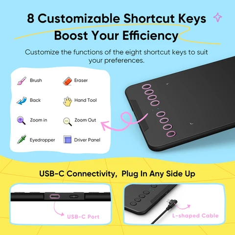 XPPen Deco Mini7W V2 графический планшет черный